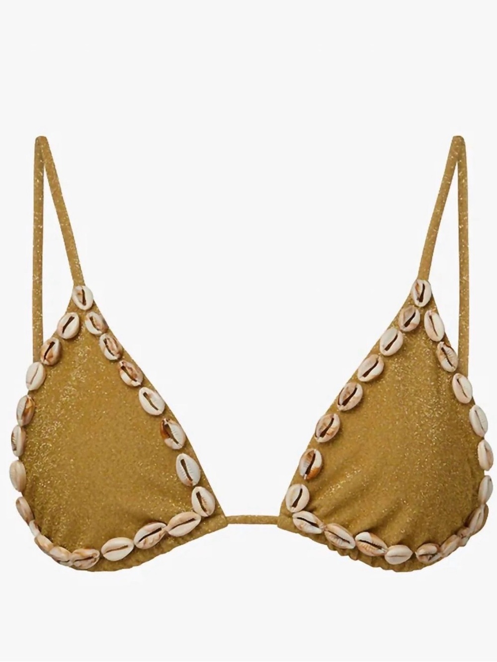 NWT Weworewhat Gold Shell Triangle Bikini
